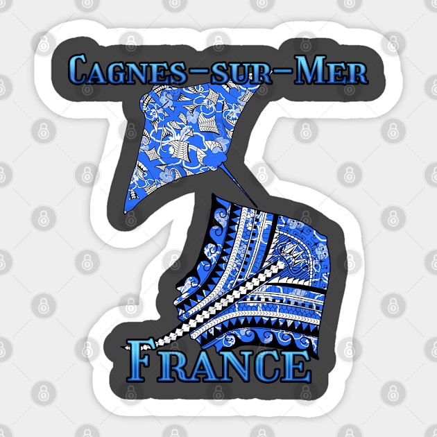 Cagnes-sur-Mer Vacation Tribal Stingrays Sticker by macdonaldcreativestudios